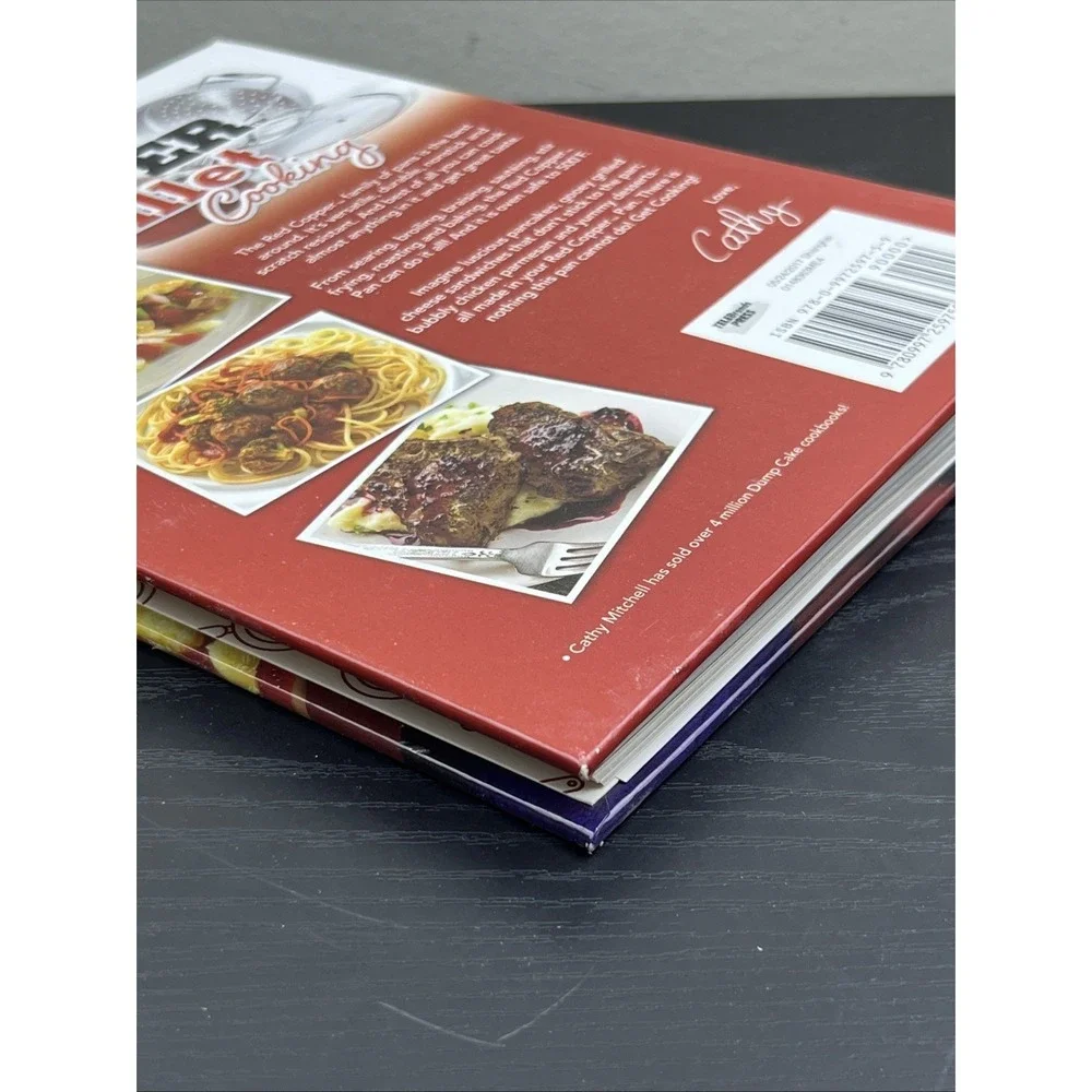 Red‎ Copper Skillet Cooking Book Recipes Nonstick Pan Cookbook New
